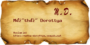 Máthé Dorottya névjegykártya