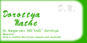 dorottya mathe business card